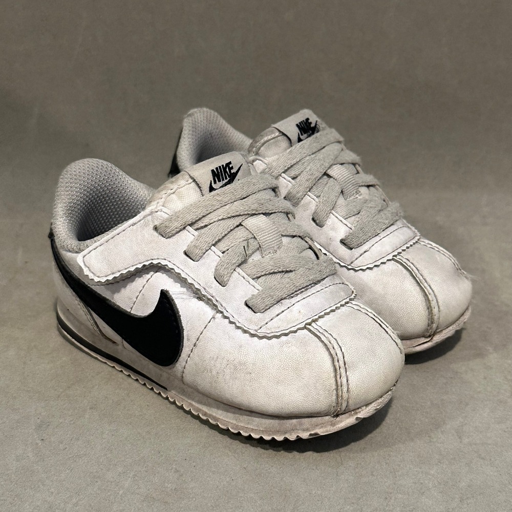 Nike Cortez Toddler Sneakers White Black DM0952-108 Kids Size 7C